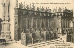 CPA Montbenoit Doubs Interieur de l'Eglise Stalles de droite 