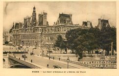 CPA Paris Le Pont d'Arcole et l'Hotel de Ville 