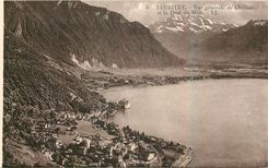 CPA Territet Vue generale de Chillon et la Dent du Midi 