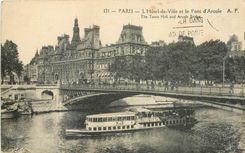 CPA Paris l'Hotel de Ville et le Pont d'Arcole 