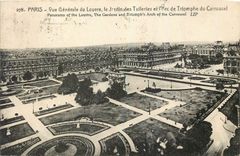 CPA Paris Vue generale du Louvre le Jardin des Tuileries et L'Arc de Triomphe du Carrousel 
