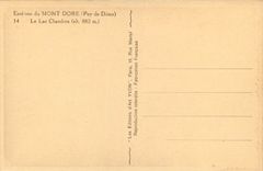 CPA Environs du Mont Dore Puy de Dome Le Lac Chambon 