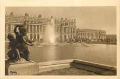 CPA Les Petits Tableaux de Versailles Le Chateau et les Parterres d'eau 