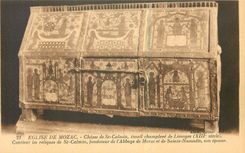 CPA Eglise de Mozac Chasse de St Calmin email champleve de Limoges Contient les reliques de St Calmi