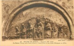 CPA Eglise de Mozac Tympan XII siecle La Sainte Vierge entre Saint Pierre et Saint Jean et une suite