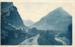 CPA Samoens Hte Savoie Route de Champery Suisse 