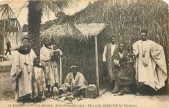 CPA Exposition Coloniale Strasbourg Villlage Africain Le Piroguier 