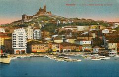 CPA Marseille Le port et Notre Dame de la Garde 