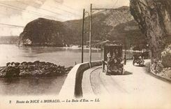 CPA Route de Nice a Monaco La Baie d'Eze Automobile