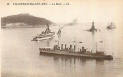 CPA Villefranche sur Mer La Rade Bateaux de guerre