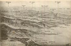 CPA Cote d'Azur Le Littoral de Monaco a Vintilime et les Alpes 