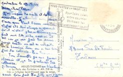 CPM Aix les Thermes La perle des Pyrenees l'Eglise Saint Vincent sous la neige La paix