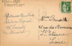 CPA Viviers sur Rhone Ardeche La Cathedrale et le Clocher 