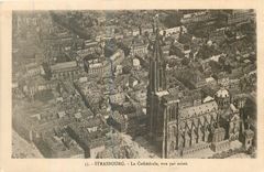 CPA Strasbourg La Cathedrale vue par avion 