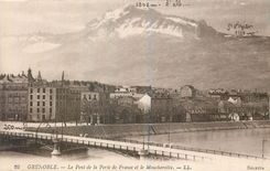 CPA Grenoble Le Pont de la Porte de France et le Moucherotte 
