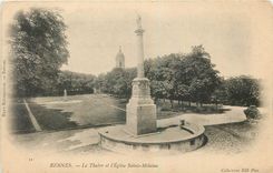 CPA Rennes Le Thabor et l'Eglise Sainte Melaine 