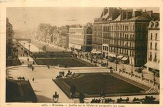 CPA Rennes Jardins sur la Vilaine et perspective des quais 