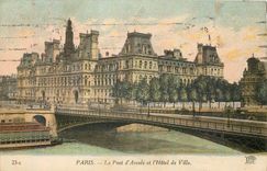 CPA Paris Le Pont d'Arcole et l'Hotel de Ville 