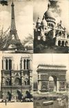 CPA Paris et ses Merveilles La Tour Eiffel La Basilique du Sacre Coeur de Montmartre La Cathedrale N