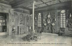 CPA Maison de Victor Hugo Musee Salle a manger de Guernesey decoree par Victor Hugo 