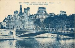 CPA Paris l'Hotel de Ville et le Pont d'Arcole 