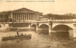 CPA Paris Le Pont de la Concorde et la Chambre des Deputes Bateau