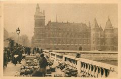 CPA Paris en flanant Le Marche aux fleurs du Pont au Change et la Conciergerie 