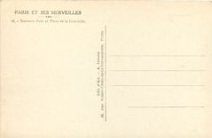 CPA Paris et ses Merveilles Nouveau Pont et Place de la Concorde