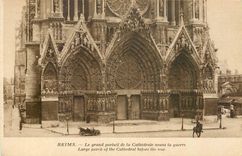 CPA Reims Le grand portrait de la Cathedrale avant la guerre 