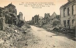 CPA Les Ruines de la Grande Guerre Reims la Rue de Tillois en ruines 