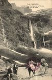 Gavarnie CPA Tourists on the terrace of the bridge of snow (ass donkey)