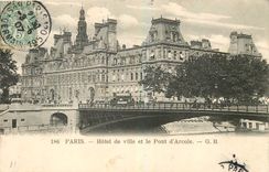 CPA Paris Hotel de Ville et le Pont d'Arcole 