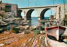 CPM Reflets de Provence Marseille Bouches du Rhone La Corniche Le Vallon des Auffes Bateaux