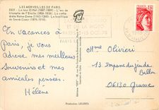 CPM Les Merveilles de Paris La Tour Eiffel L'arc de Triomphe de l'Etoile La Cathedrale Notre Dame La