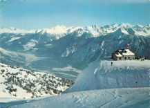 CPM Montana Cabane des Violettes CAS vue sur les Alpes Valaisannes et la Vallee du Rhone 