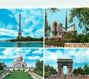 CPM Paris et ses Merveilles Tour Eiffel Cathedrale Notre Dame Basilique du Sacre Coeur 