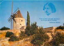 CPM Reflets de Provence Fontvieille B du R Le Moulin de Daudet d'ou le Grand Conteur a date Ses Lett