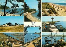 CPM Ile de Noirmoutier la plage des dames les moulins de la gueriniere le chateau et l'eglise l'anse