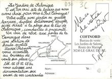 CPM Les jardins de Salonique Bureau de vente les Jardins Route des Marines Le Grau 