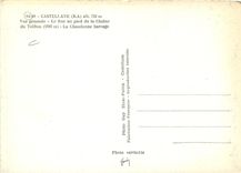 CPM Castellane B A Vue generale Le Roc au pied de la Chaine du Teillon La Chaudanne barrage
