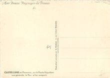 CPM Castellane en Provence sur la Route Napoleon vue generale le Roc et les remparts 