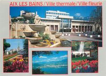 CPM Aix les Bains Savoie France Les Thermes les jardins fleuris Vue generale 