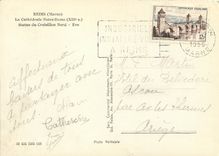 CPM Reims Marne La Cathedrale Notre Dame Statue du Croisillon Nord Eve 