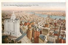 CPM Elevated Curve at 110th Street New York Municipal Park Row and East River New York