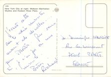 CPM New York City at night Midtown Manhattan Skyline and Hudson River Piers