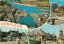 CPM Honfleur Calvados Le Vieux Basin Le port La place Sainte Catherine 