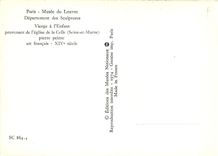 CPM Paris Musee du Louvre Department des Sculptures Vierge a l'Enfant Provenant de l'Eglise de la Ce