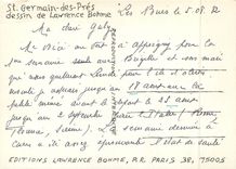 CPM St Germain des Pres Dessin de Lawrence Bohme
