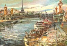 CPM Pont Alexandre III et Tour Eiffel