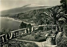 CPM Panorama avec l'Etna Taormina Volcan